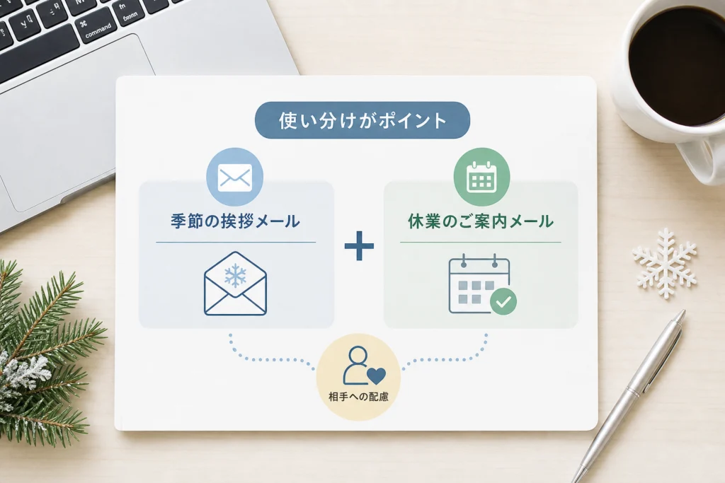 12月のメールは、挨拶と休業案内をどう分ける？