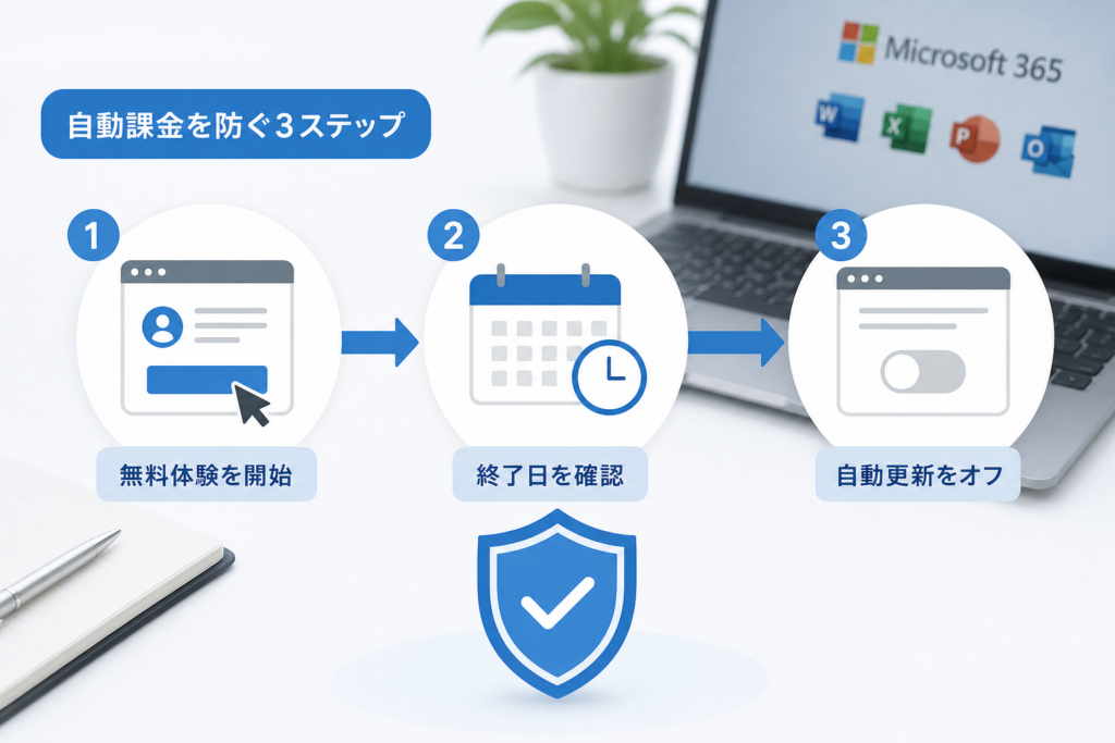 1ヶ月無料体験版を安全に試し、自動課金を防ぐ手順