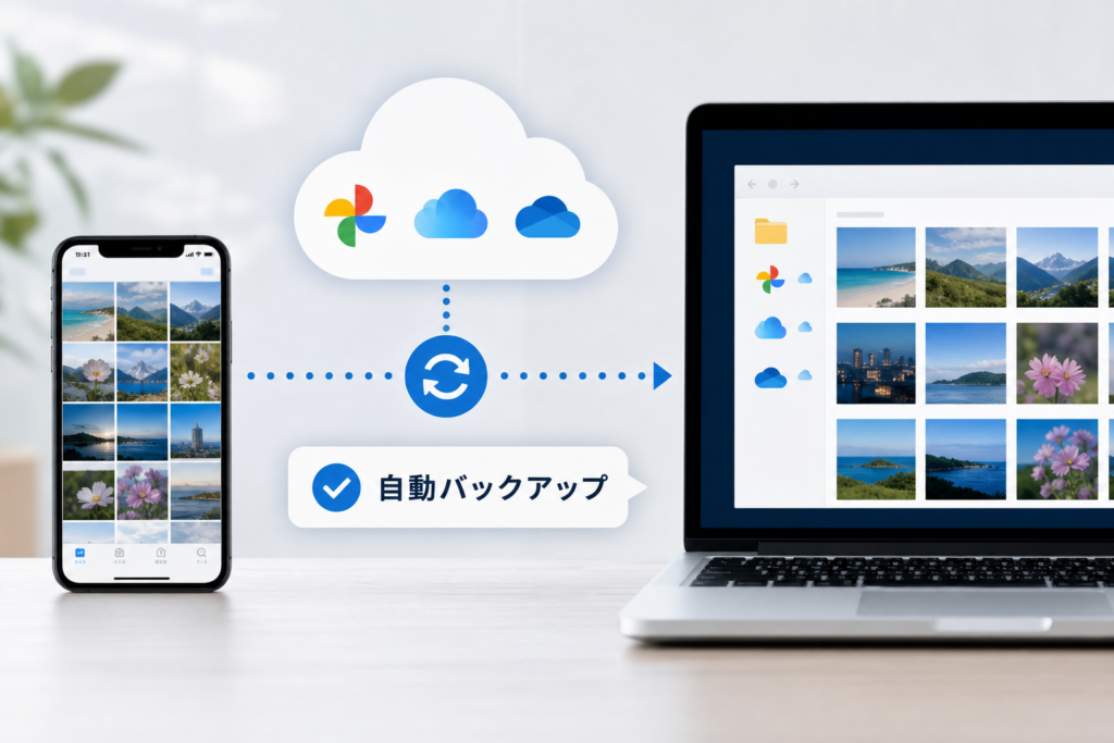 3. クラウド（Googleフォト／iCloud／OneDrive）で写真を自動同期・バックアップ