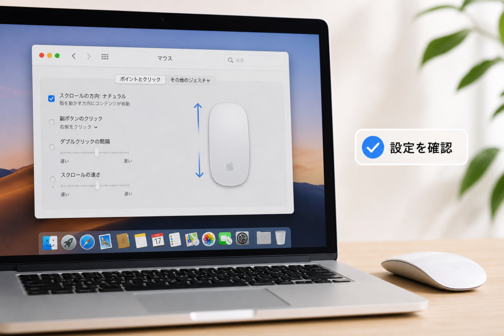 4. Mac環境でスクロールが逆になる場合の対処法