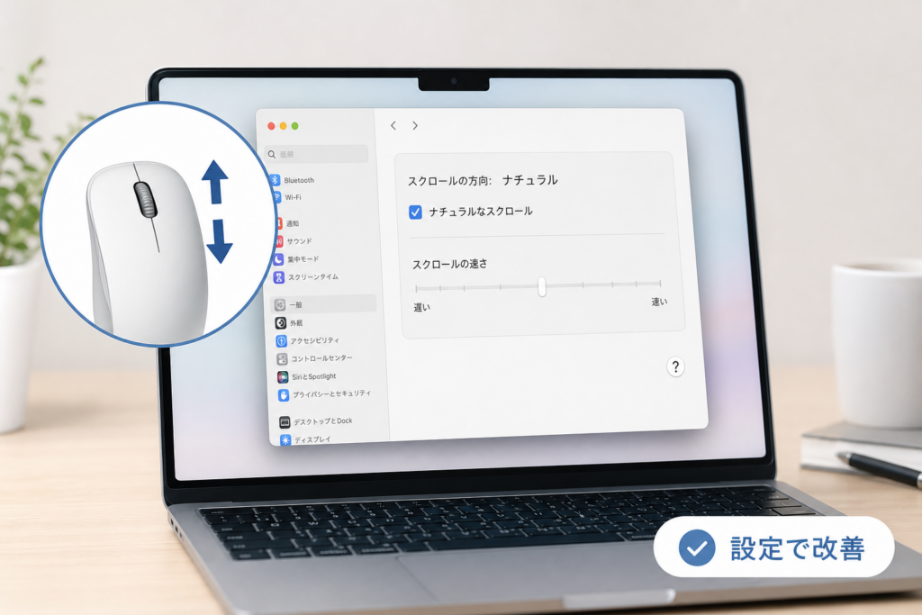 4. Mac環境でスクロールが逆になる場合の対処法