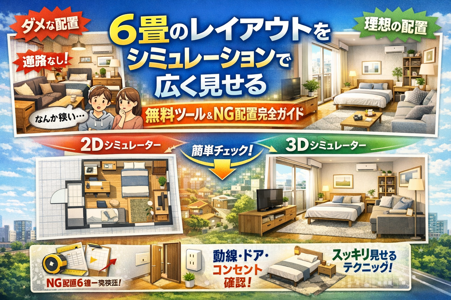 6畳のレイアウトをシュミレーションで広く見せる無料ツールやNG配置完全ガイド - ハウスケアラボ