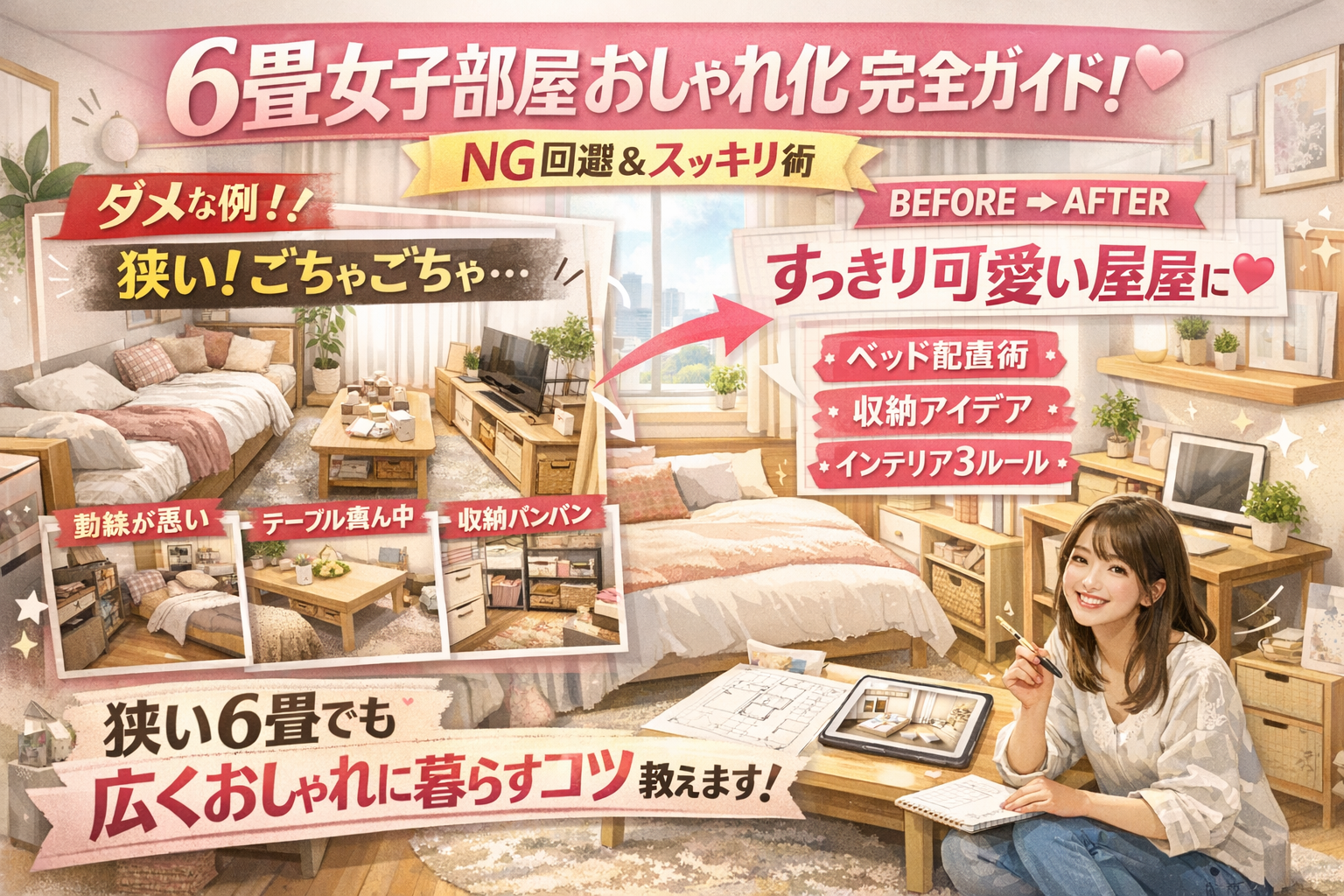 6畳のレイアウトを女子がシンプルに整える実例やNG回避術の完全ガイド！おしゃれですっきり暮らすコツ満載 - ハウスケアラボ