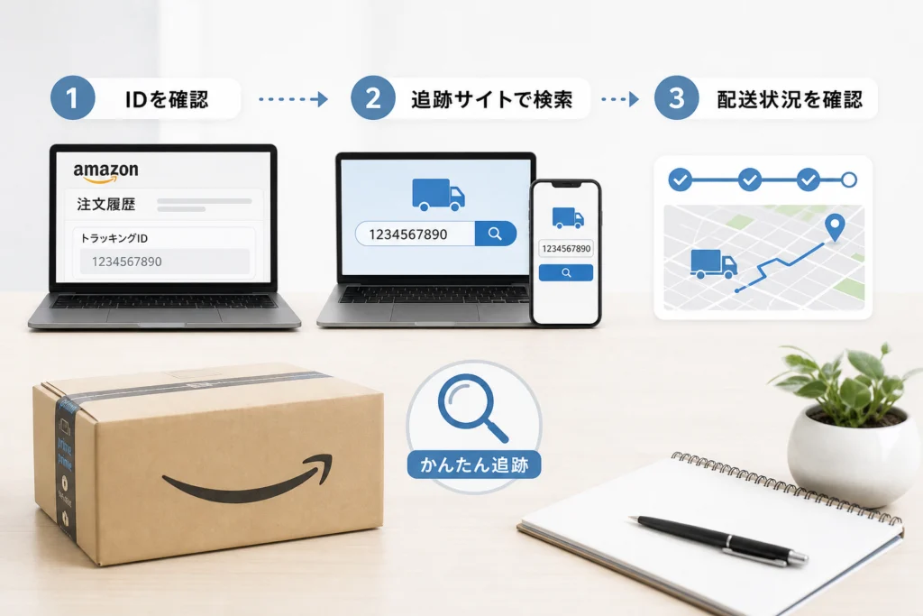 AmazonのトラッキングIDを確認して荷物を追跡する方法