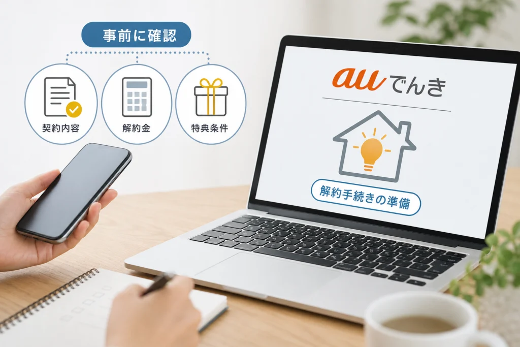 auでんきの解約窓口と手続き前の準備