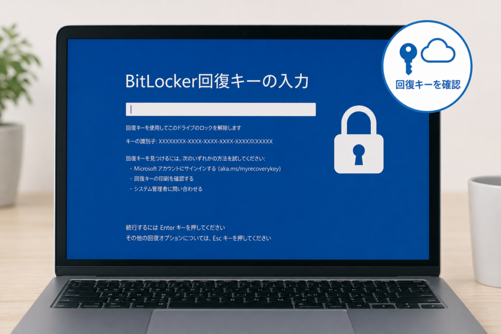BitLocker回復キーを求められて先へ進めない場合の対処