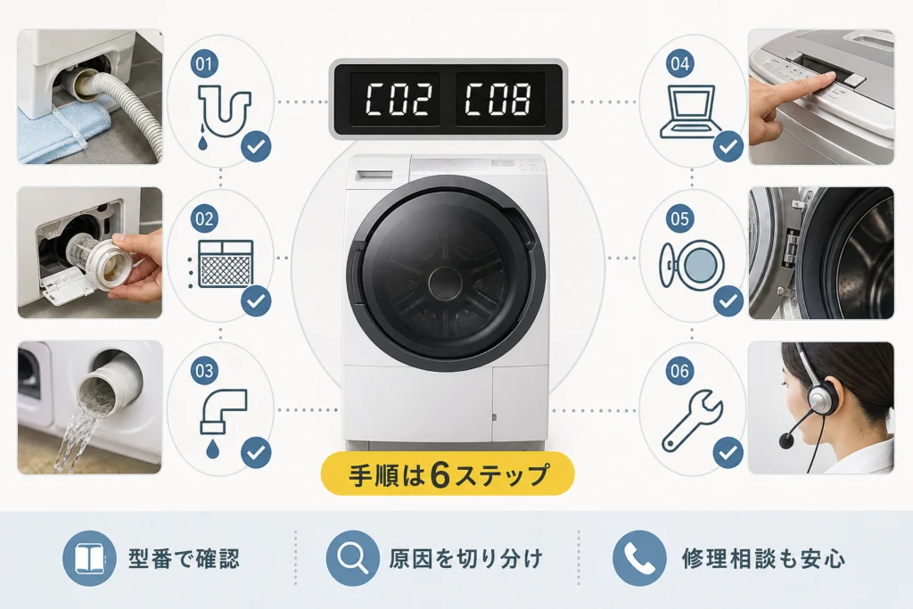 C02は型番別の排水手順を先に読む