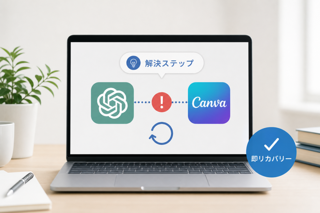 ChatGPTとCanva連携がうまくいかない時はこの解決法で即リカバリー!