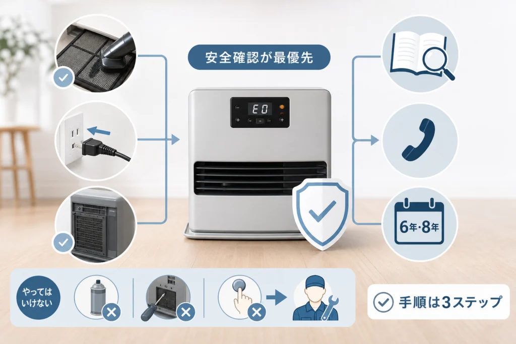 E0が出た直後は、何を先に確認する？