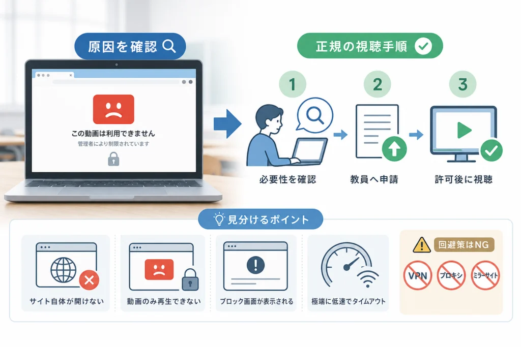 「動画だけ見られない」「サイトが開かない」はどう見分ける？