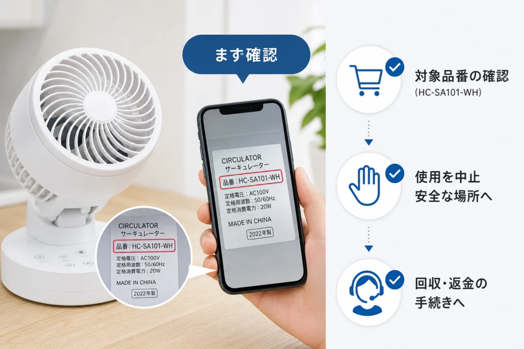 【まず確認】対象品番と、使用中の場合にすべきこと