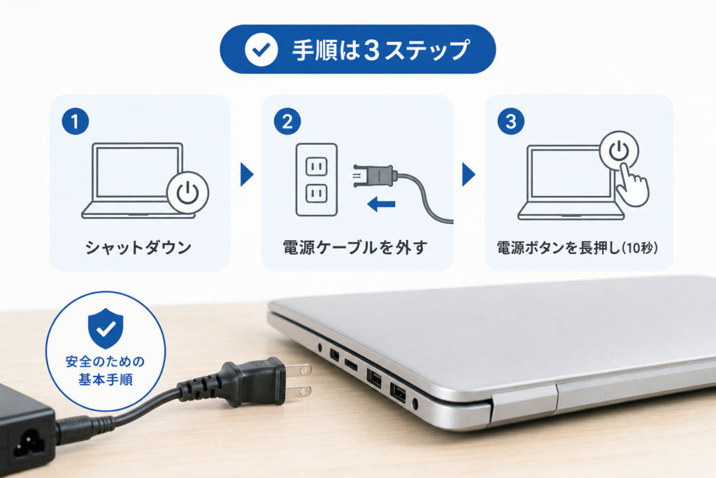 【基本編】安全なPC放電の正しいやり方と手順