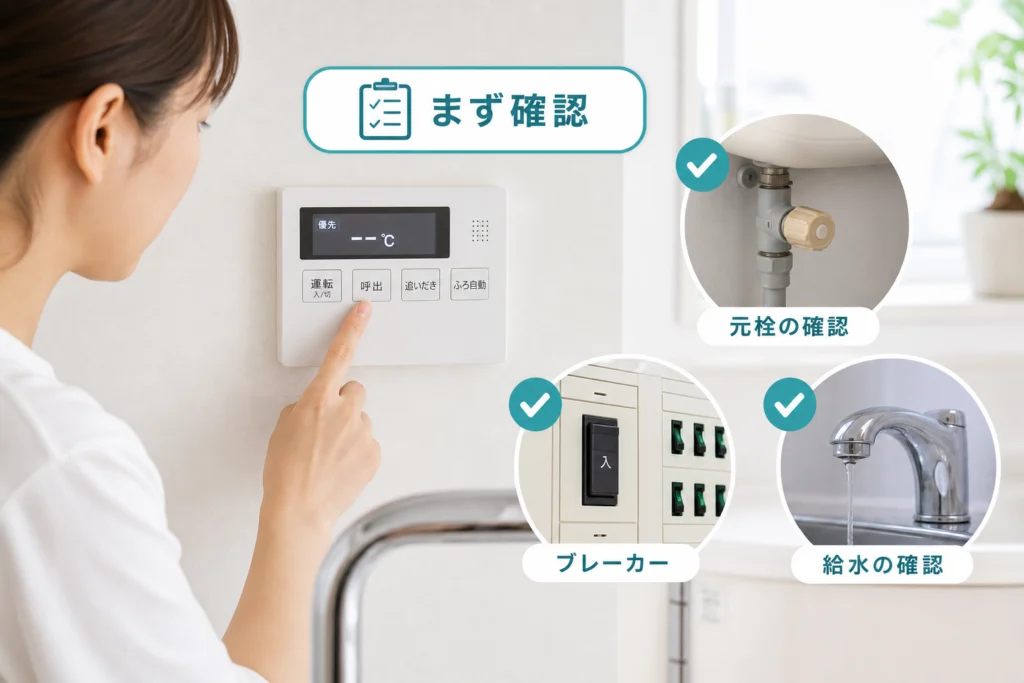 お湯が出ないときに自分で確認できること