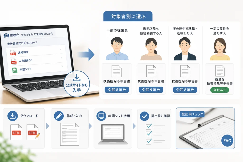 どの申告書が必要？対象者別のダウンロード一覧