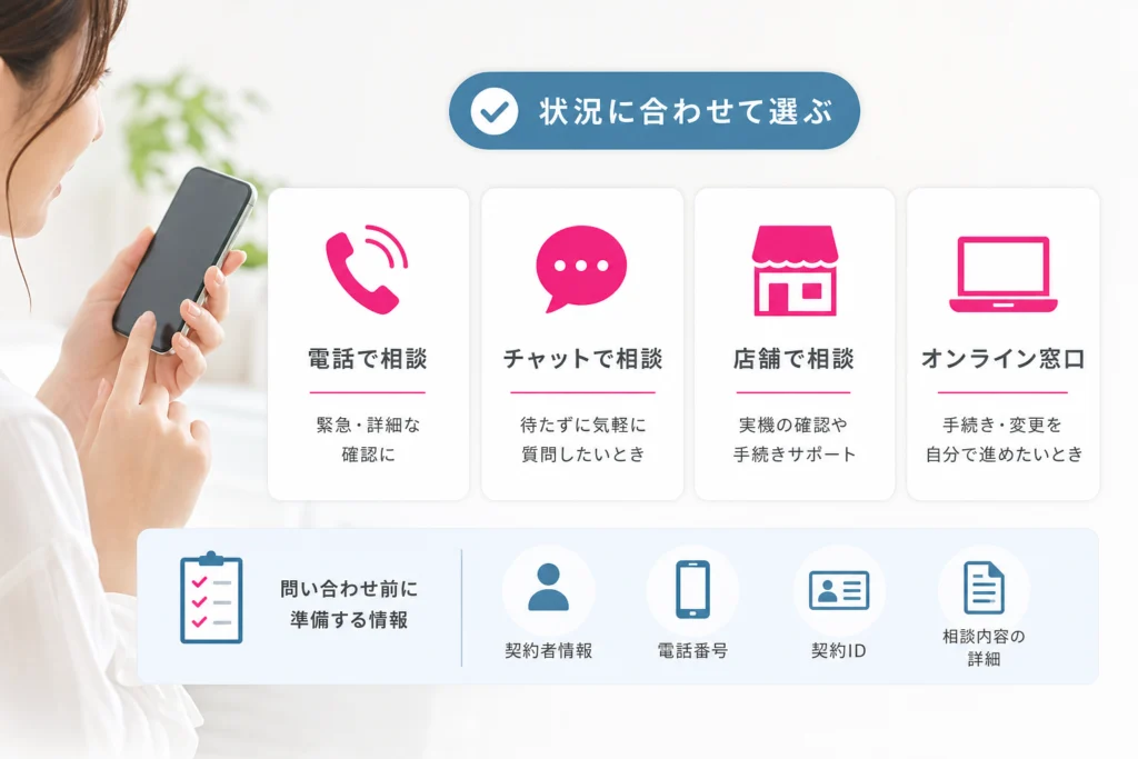 どの窓口に連絡する？状況別の選び方