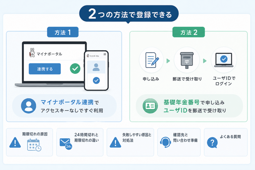 ねんきんネットのアクセスキーが期限切れなら2つの方法で登録できる