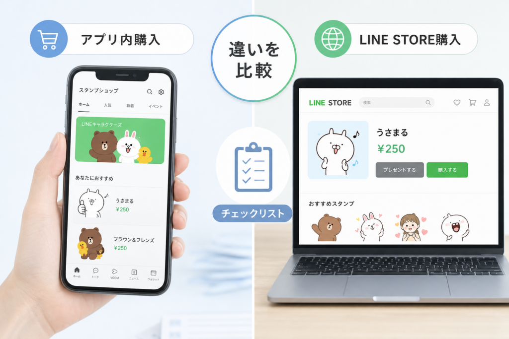 アプリ内購入とLINE STOREの違いを比較