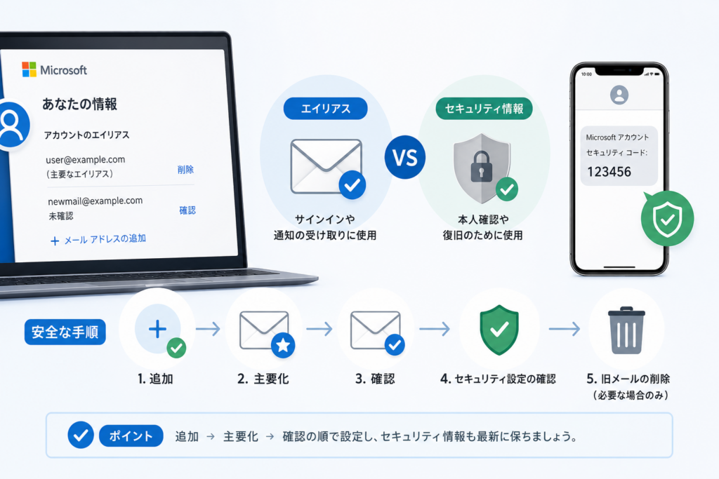 エイリアスとセキュリティ情報の違い