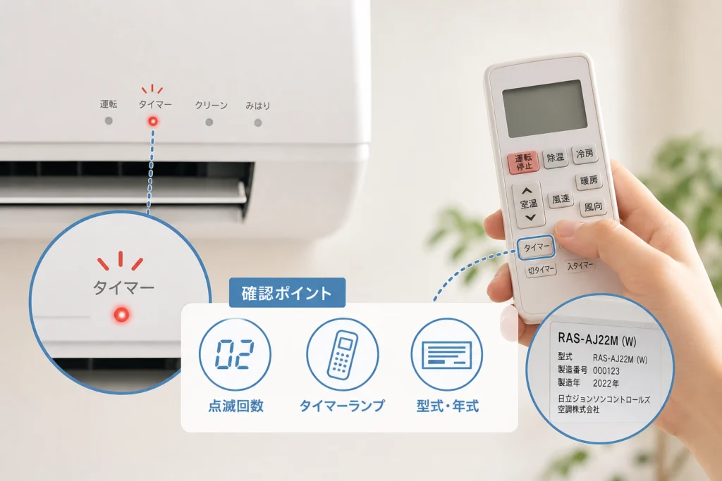 エラーコードはどこで確認する？点滅回数と型式の調べ方