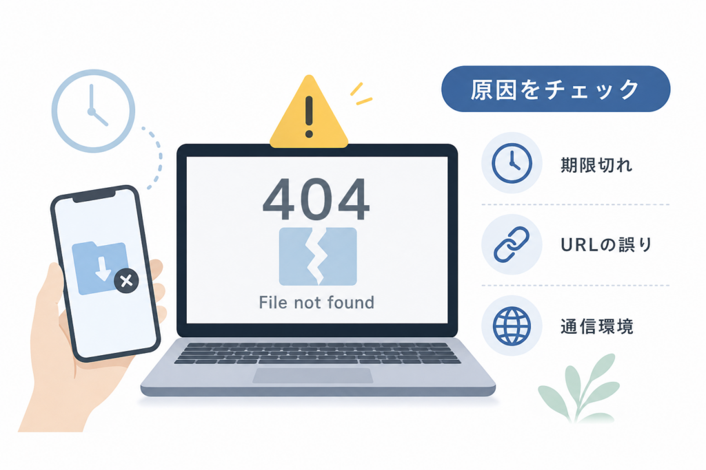 ギガファイル便でダウンロードできない・404エラーが出る原因と対処法