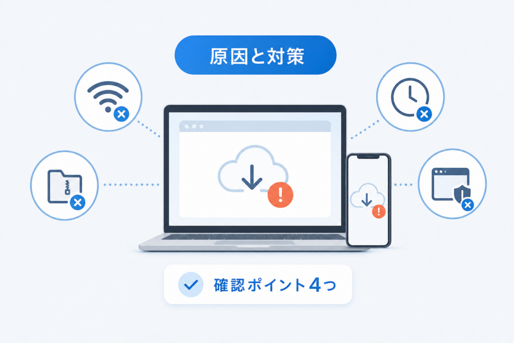 ギガファイル便でダウンロードできない・開けない主な原因と対策