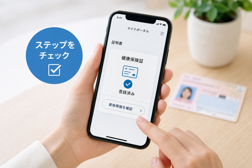 スマホのマイナポータルで登録状況を確認する手順
