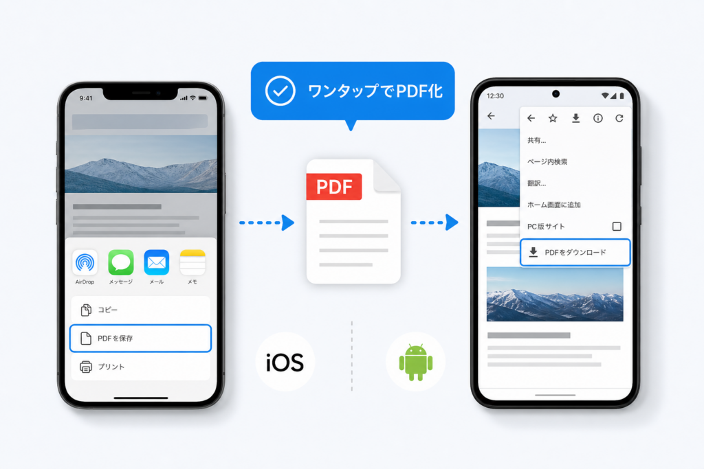 スマホ・タブレット（iPhone/Android）でWebページをPDF化する方法