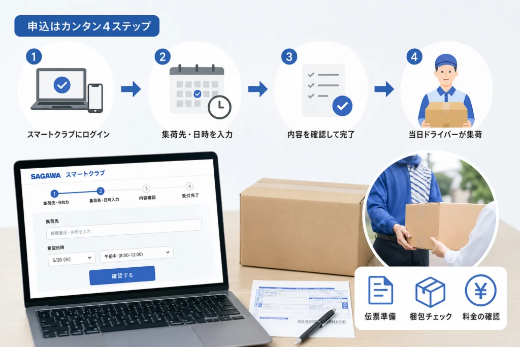 スマートクラブから集荷を頼む操作順