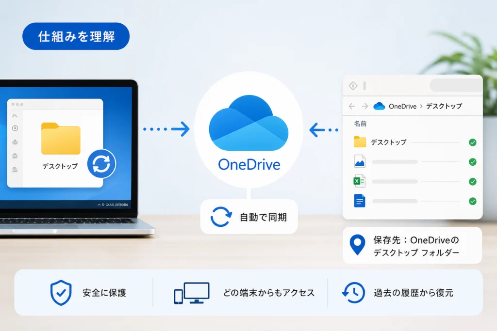 デスクトップがOneDriveに同期される仕組みと保存先