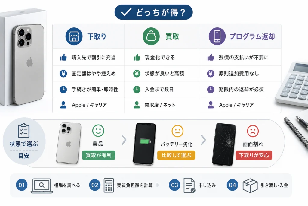 下取り・買取・プログラム返却は何が違う?