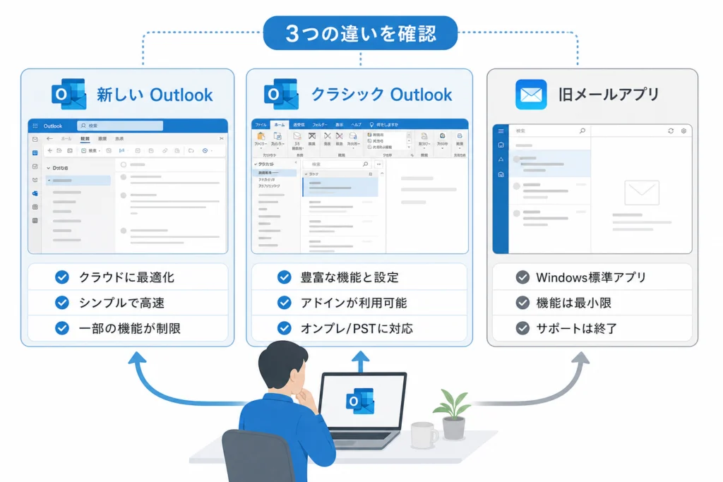 以前使っていたのはクラシックOutlook？旧メールアプリとの違い