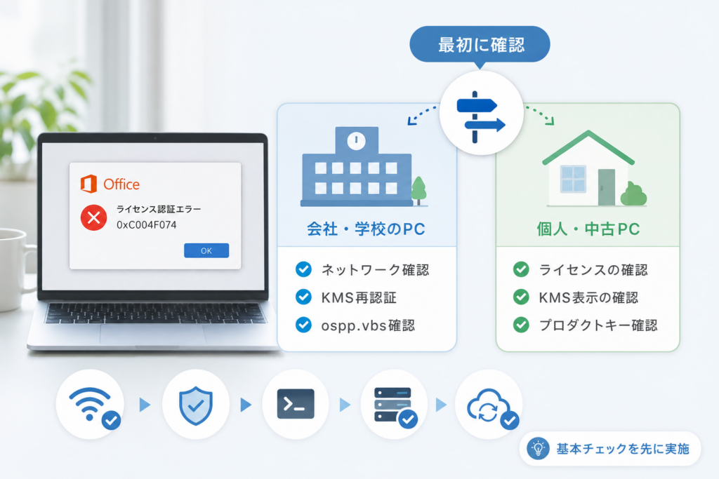 会社・学校のPCか個人PCか|Officeの対処先を分ける