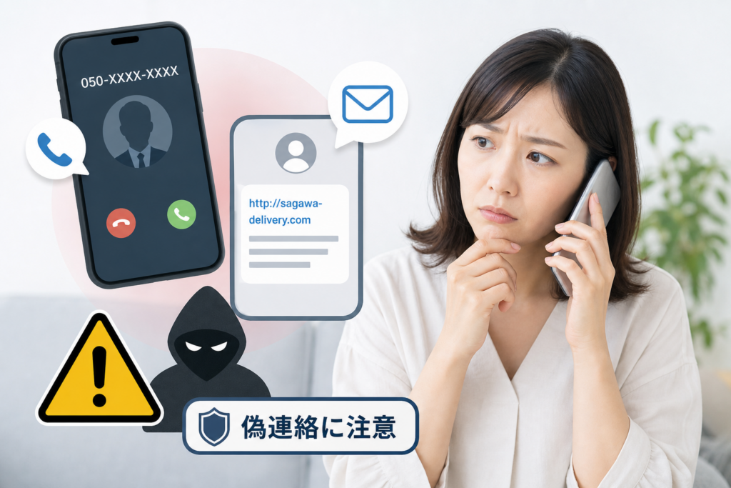 佐川急便を騙る偽電話・偽SMSの手口と危険な罠