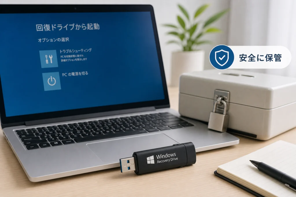 作成後の起動確認と安全な保管方法
