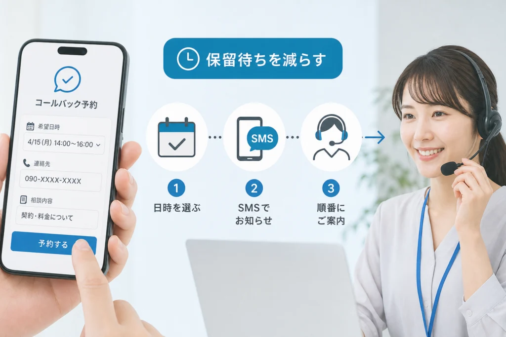 保留待ちを減らす公式コールバック予約