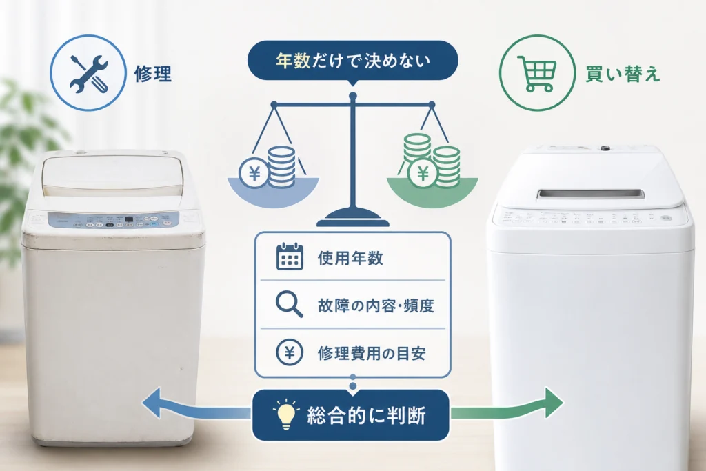 修理か買い替えかの判断基準｜年数だけで決めない