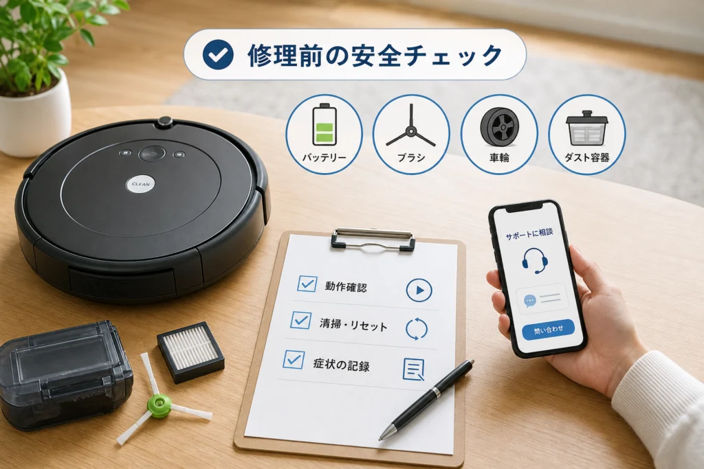 修理を申し込む前にできる安全な確認