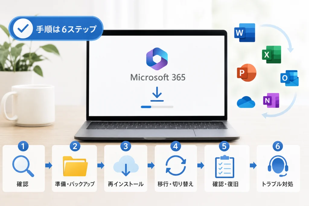 個人用Microsoft 365は、どの画面から入れ直す？