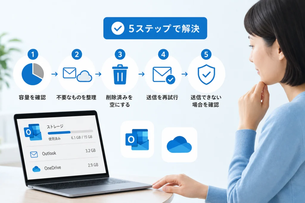 個人用Outlook.comには、確認する容量が2種類ある