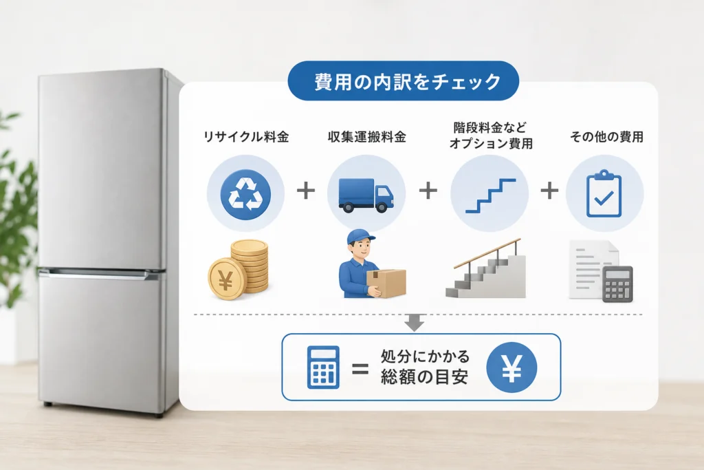 冷蔵庫の処分費用はいくら?リサイクル料金と追加費用の内訳