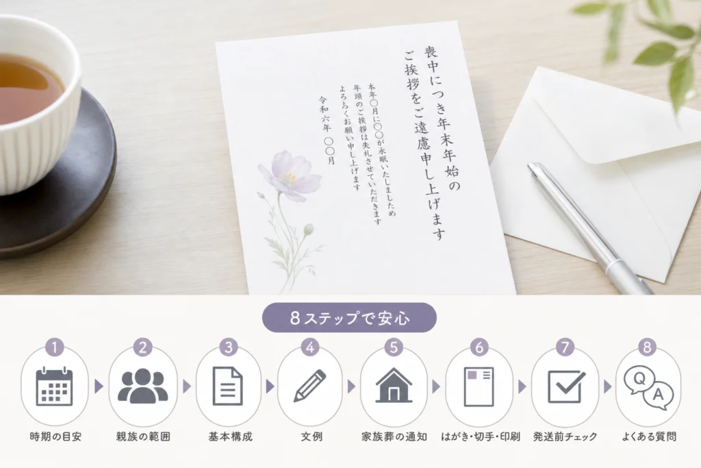 喪中はがきには、何をどの順番で書く？