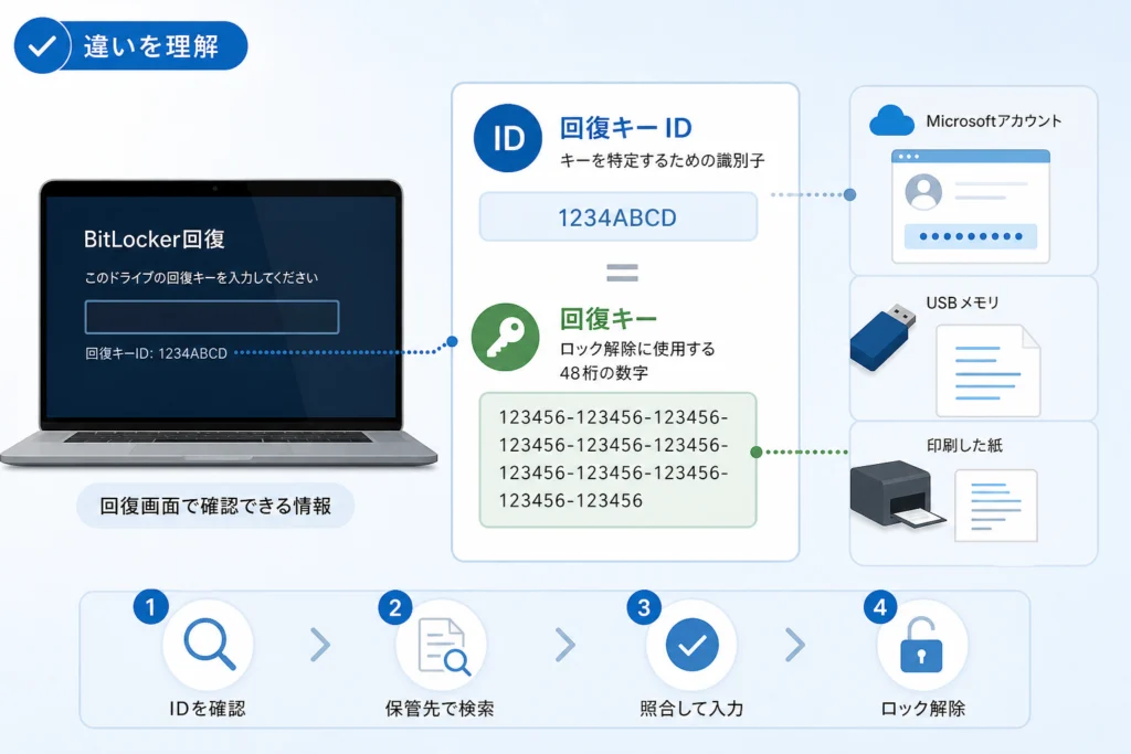 回復キーIDと回復キーはどう違う？