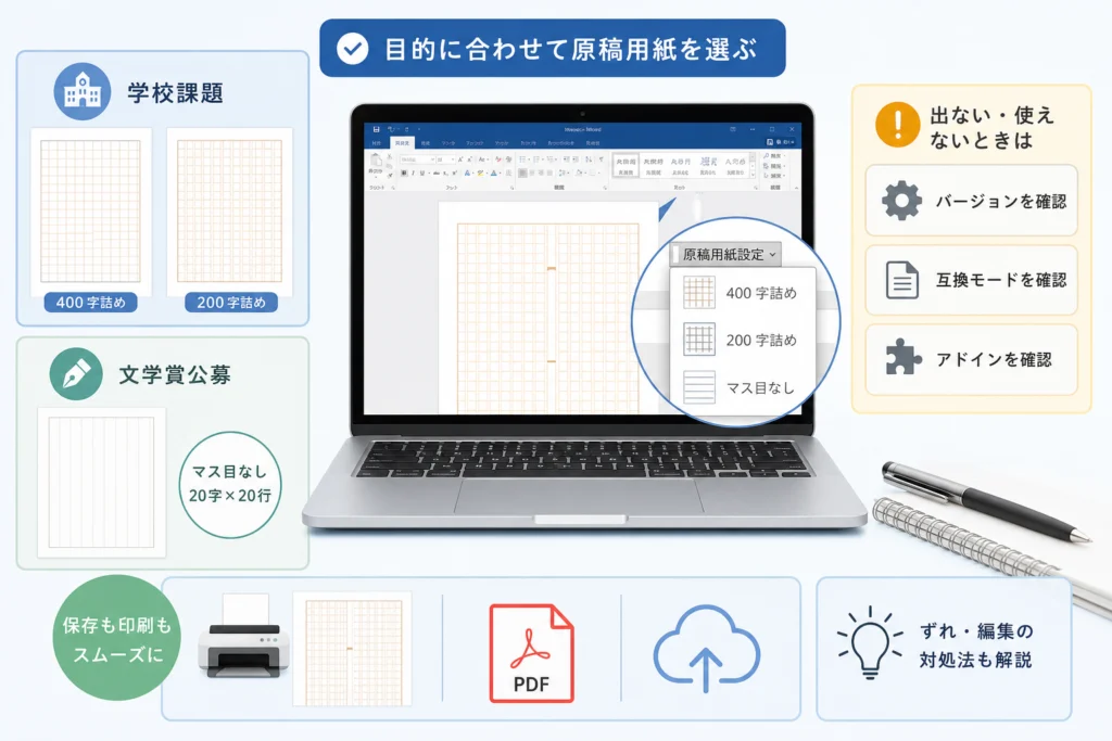 学校課題と文学賞公募で違う原稿用紙の選び方