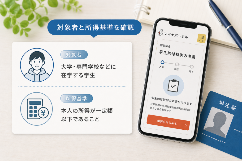 学生納付特例の対象者と所得基準を確認する