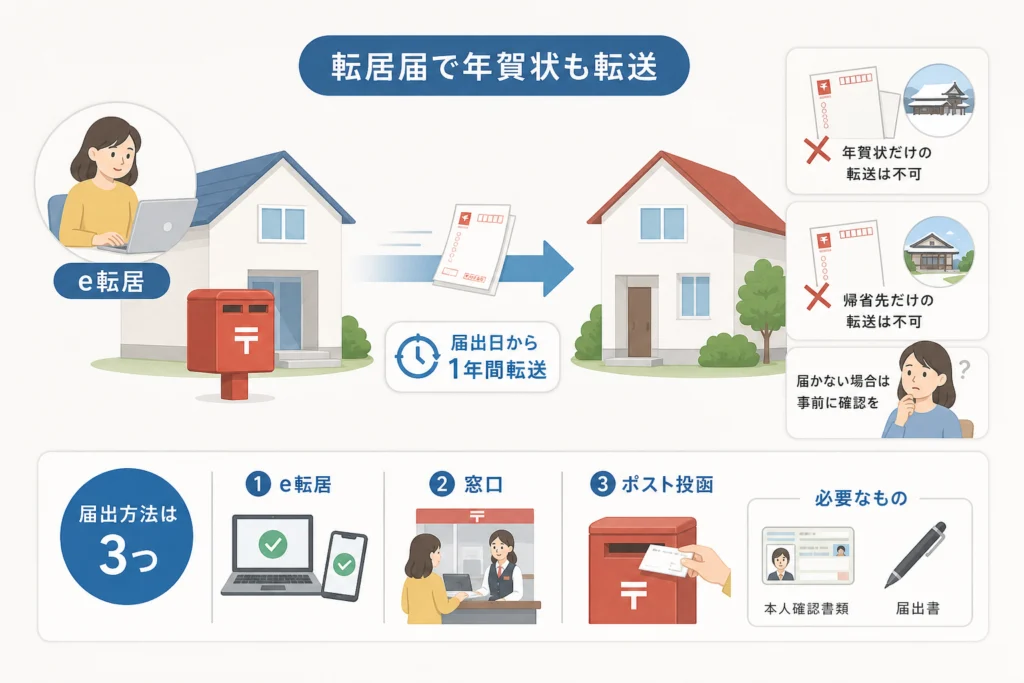 年賀状を受け取るには転居届をいつまでに出す?