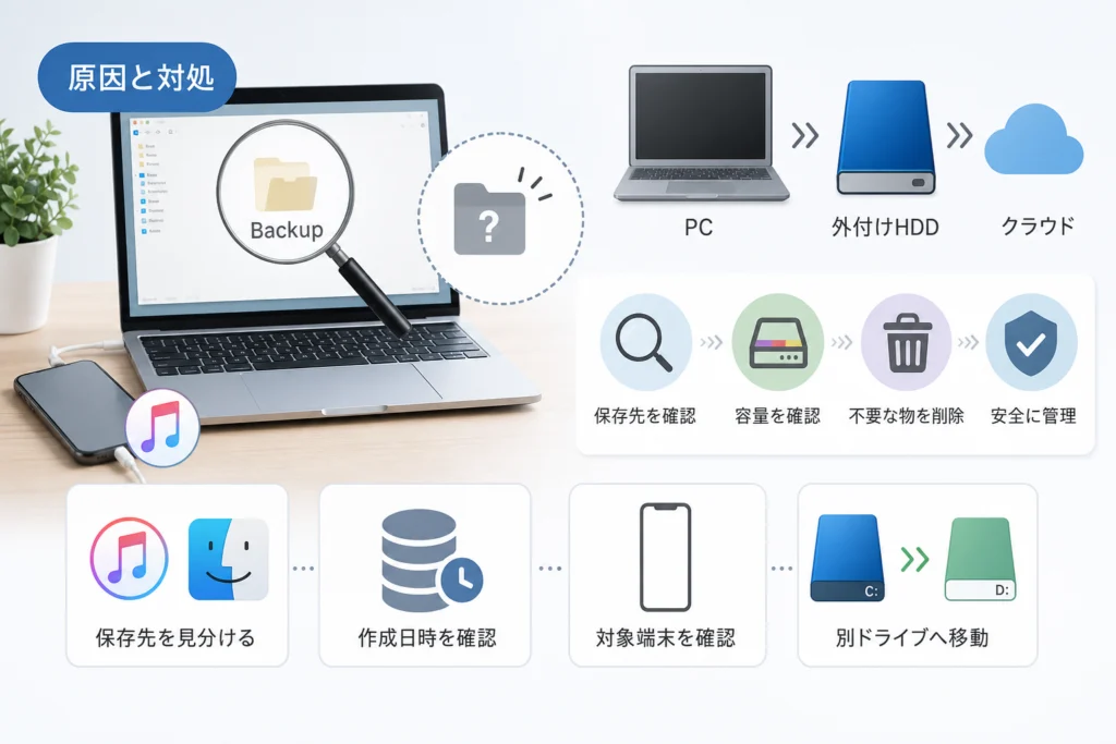 指定の場所にBackupフォルダがないときは？