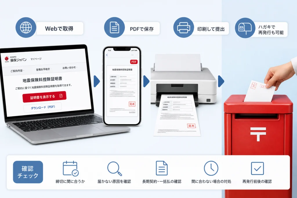 損保ジャパンの控除証明書をWebで取得するには？
