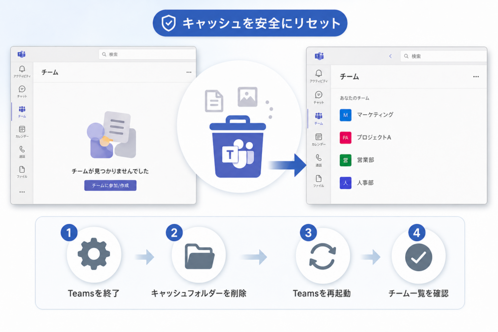 新Teamsのキャッシュを安全にリセットする方法
