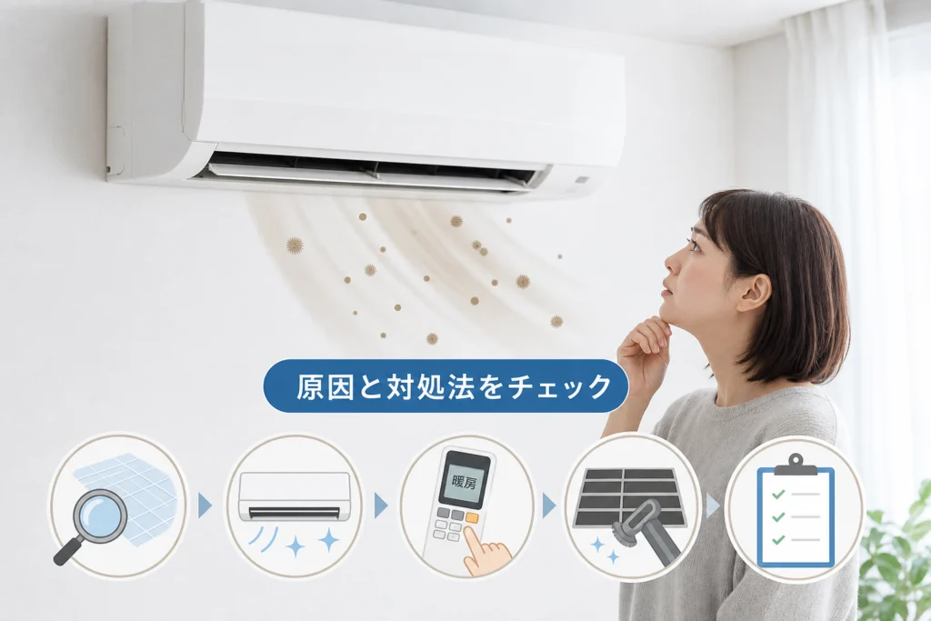 暖房の使い始めにホコリ臭やカビ臭がするのはなぜ？