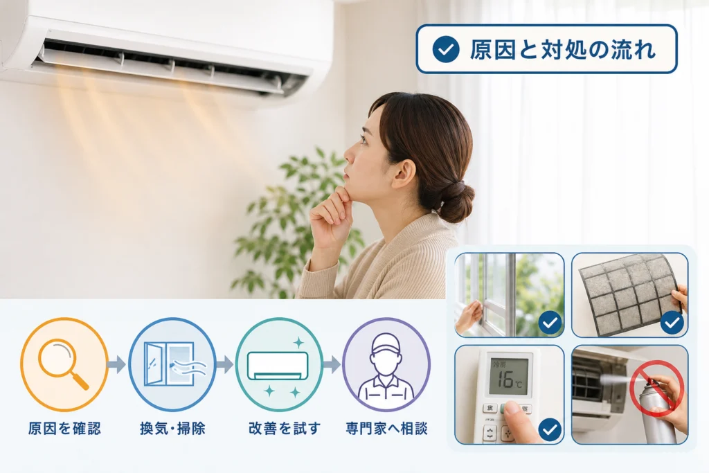 暖房の使い始めに臭いが出る原因と冷房との違い